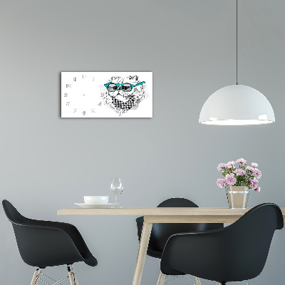 Horloge horizontale Chat à lunettes