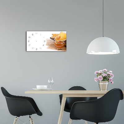 Horloge horizontale en verre Miel