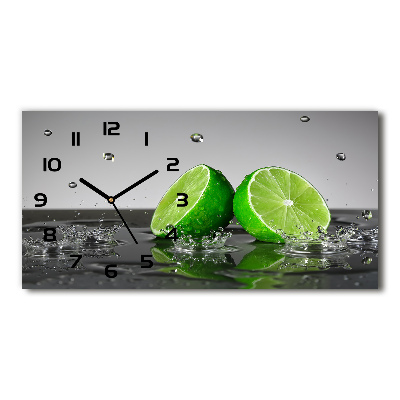 Horloge horizontale Citron vert dans l'eau