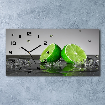 Horloge horizontale Citron vert dans l'eau