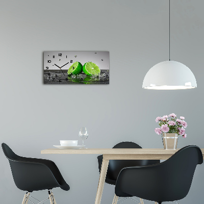 Horloge horizontale Citron vert dans l'eau