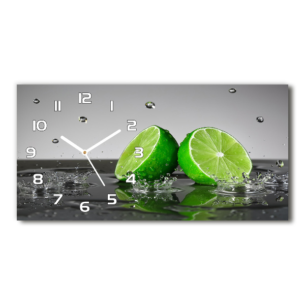 Horloge horizontale Citron vert dans l'eau