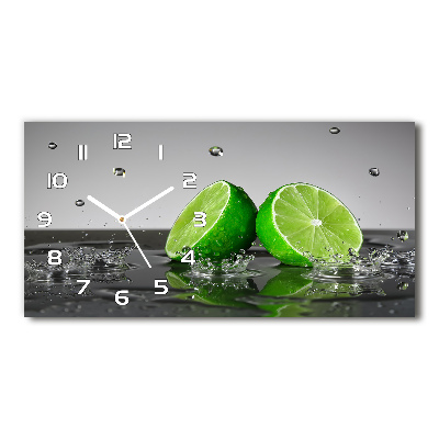 Horloge horizontale Citron vert dans l'eau