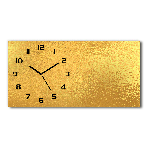 Horloge murale horizontale Fond feuille d'or