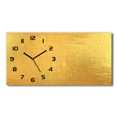 Horloge murale horizontale Fond feuille d'or