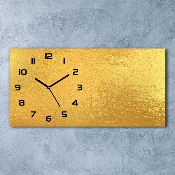 Horloge murale horizontale Fond feuille d'or