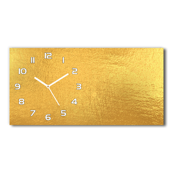 Horloge murale horizontale Fond feuille d'or