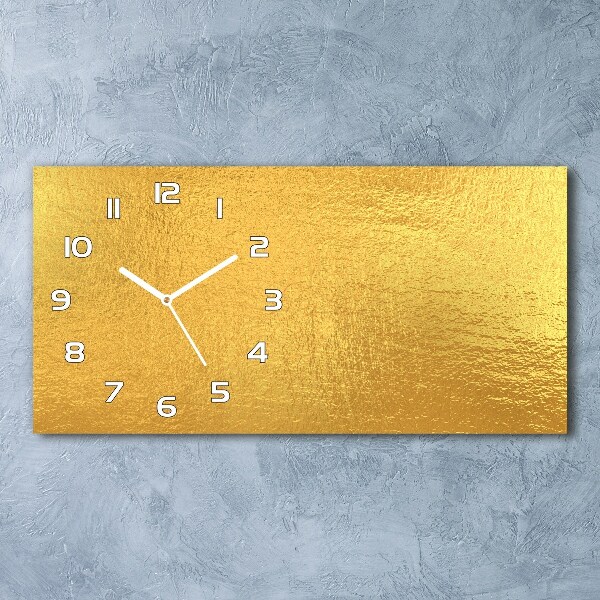 Horloge murale horizontale Fond feuille d'or