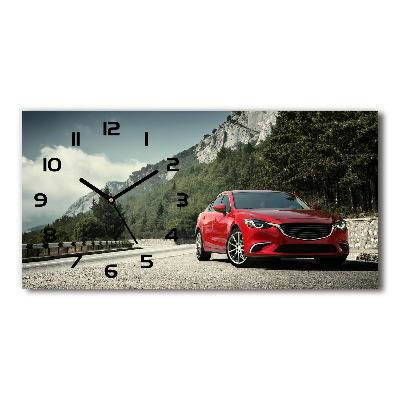 Horloge murale horizontale Voiture dans les montagnes