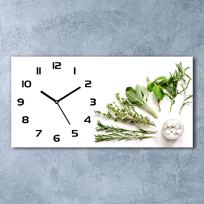 Horloge rectangulaire horizontale Herbes aromatiques