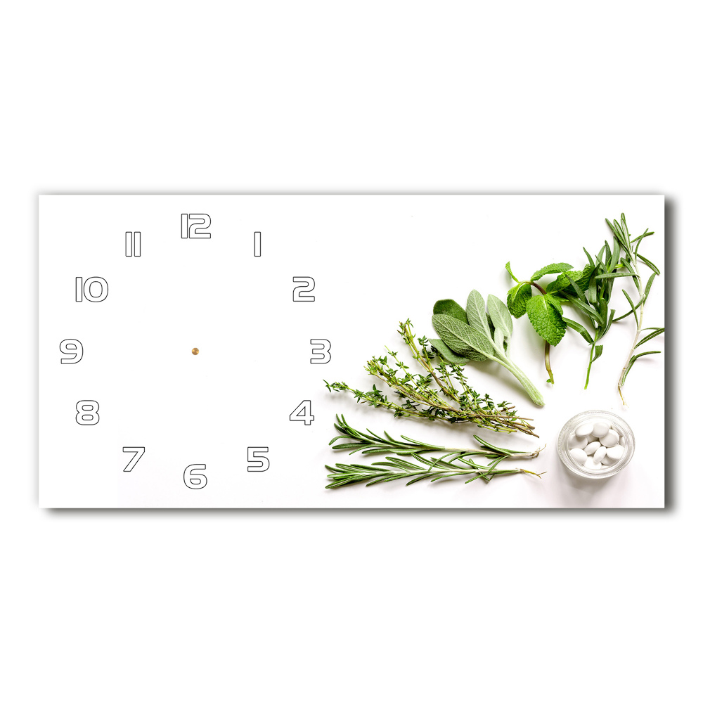 Horloge rectangulaire horizontale Herbes aromatiques