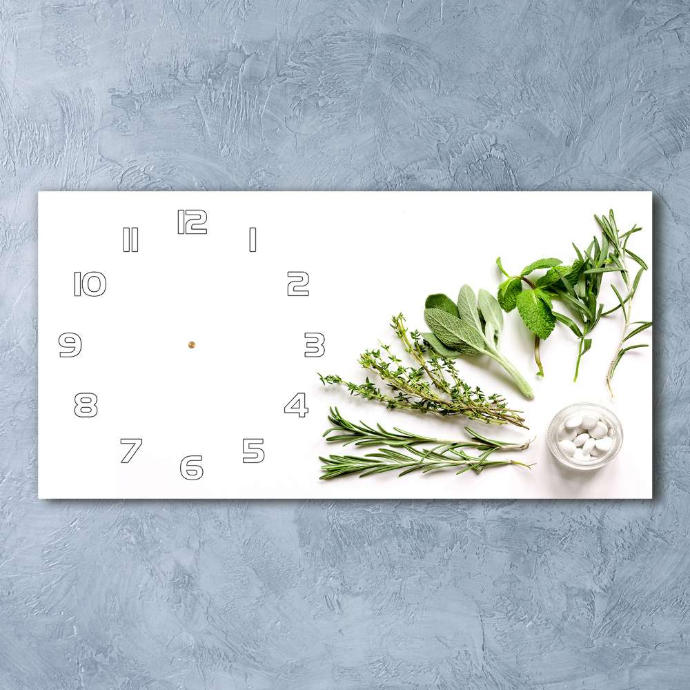 Horloge rectangulaire horizontale Herbes aromatiques