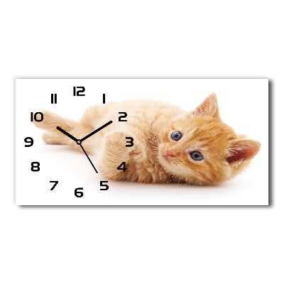 Horloge horizontale Chat rouge
