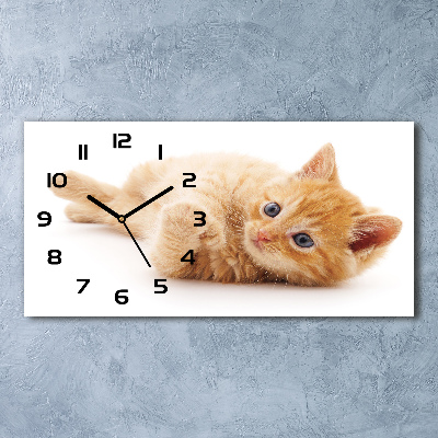Horloge horizontale Chat rouge