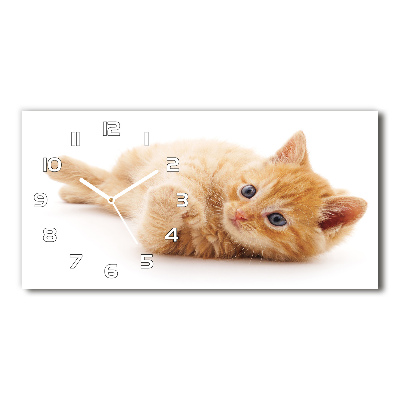 Horloge horizontale Chat rouge