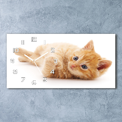 Horloge horizontale Chat rouge