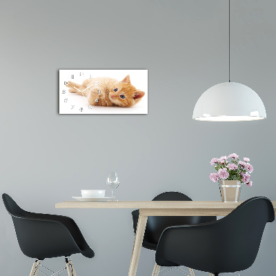 Horloge horizontale Chat rouge