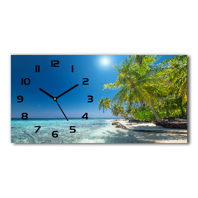 Horloge murale horizontale Plage des Maldives