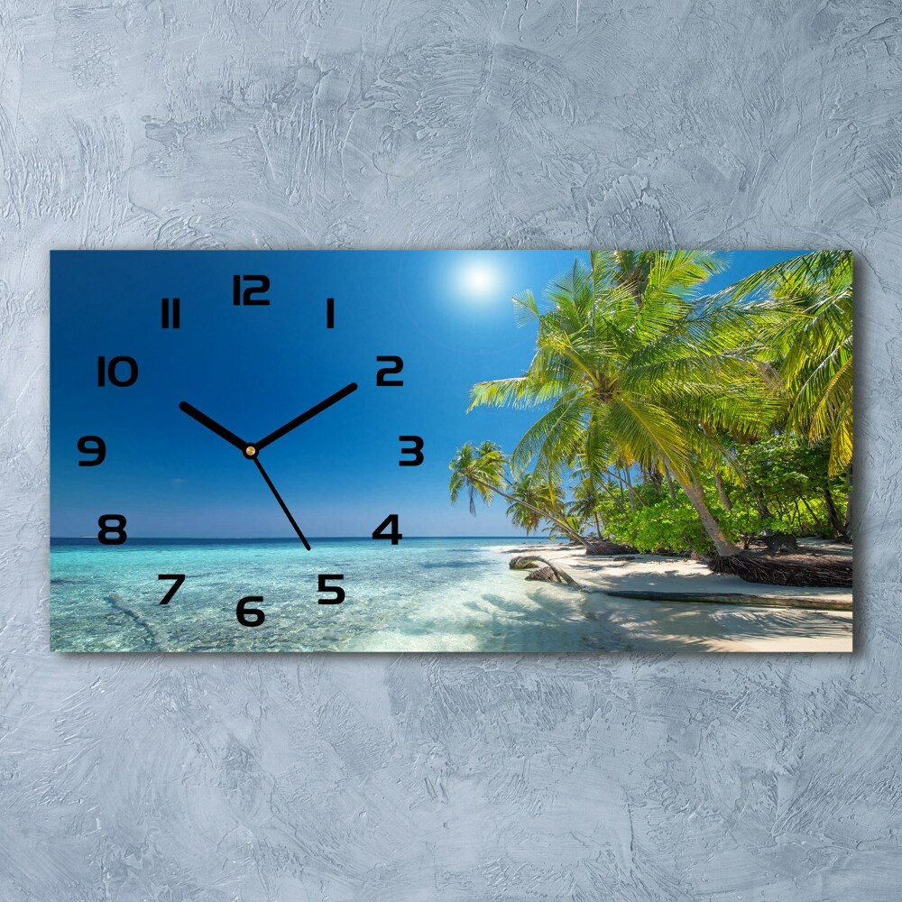 Horloge murale horizontale Plage des Maldives