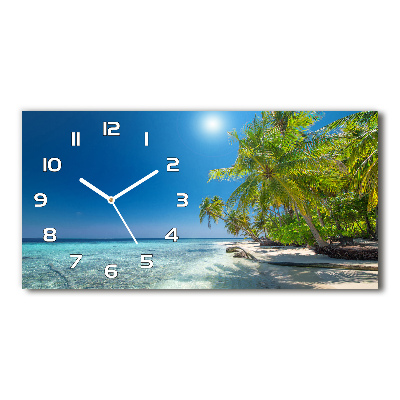 Horloge murale horizontale Plage des Maldives