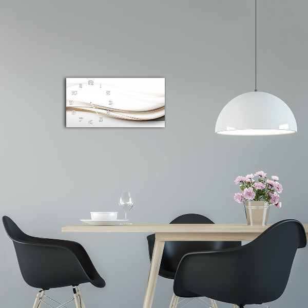 Horloge horizontale en verre Vagues artistiques