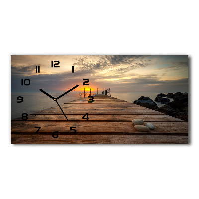 Horloge rectangulaire horizontale Jetée en bois mer