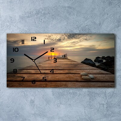 Horloge rectangulaire horizontale Jetée en bois mer