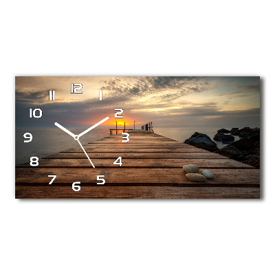Horloge rectangulaire horizontale Jetée en bois mer