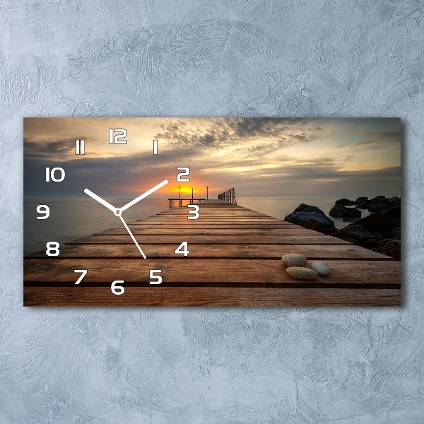 Horloge rectangulaire horizontale Jetée en bois mer
