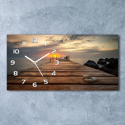 Horloge rectangulaire horizontale Jetée en bois mer