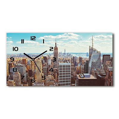 Horloge murale horizontale New York New York vue à vol d'oiseau