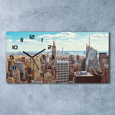 Horloge murale horizontale New York New York vue à vol d'oiseau
