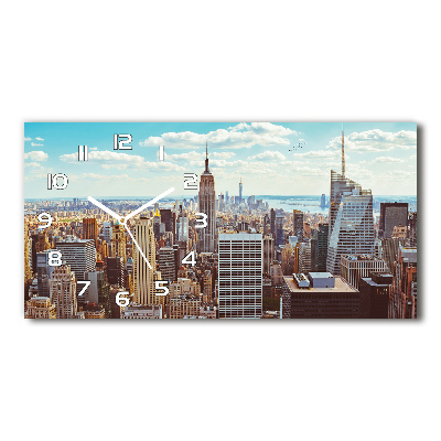 Horloge murale horizontale New York New York vue à vol d'oiseau
