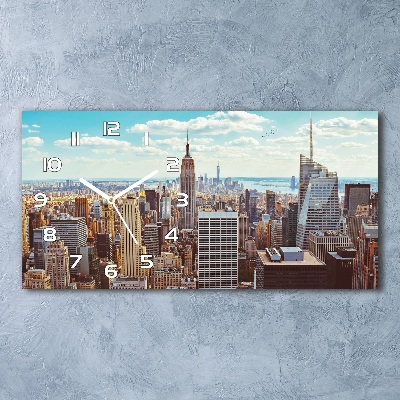 Horloge murale horizontale New York New York vue à vol d'oiseau