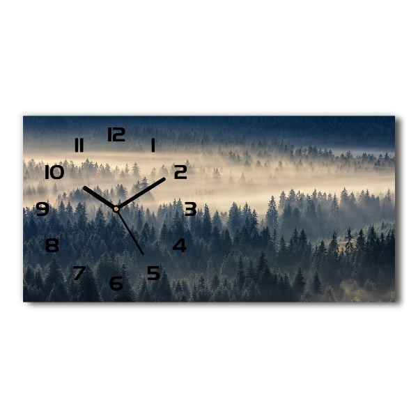 Horloge horizontale en verre Brume sur la forêt