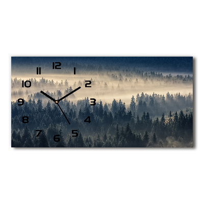 Horloge horizontale en verre Brume sur la forêt