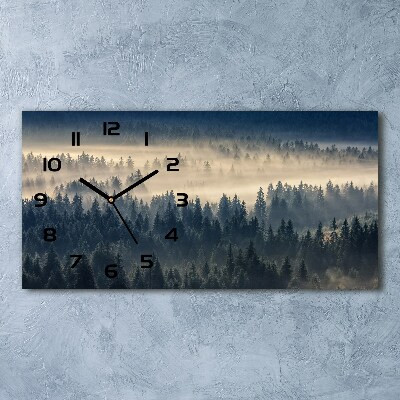 Horloge horizontale en verre Brume sur la forêt