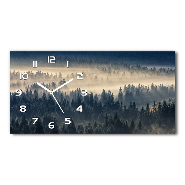 Horloge horizontale en verre Brume sur la forêt