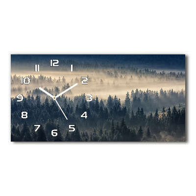 Horloge horizontale en verre Brume sur la forêt
