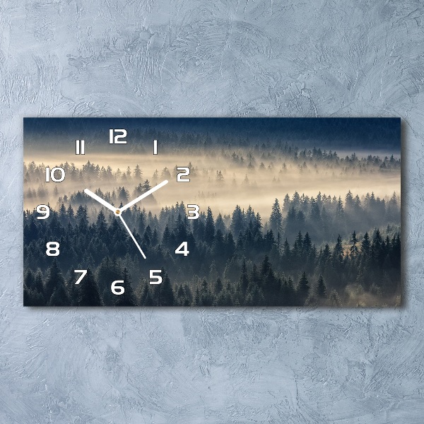 Horloge horizontale en verre Brume sur la forêt