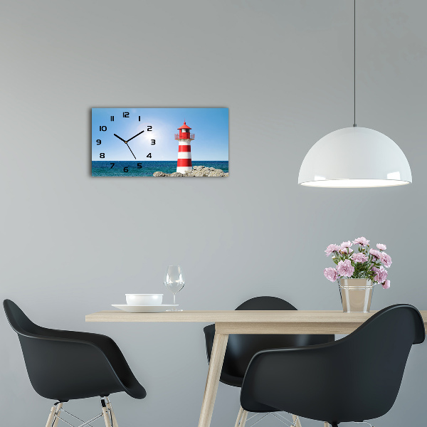 Horloge horizontale en verre Phare