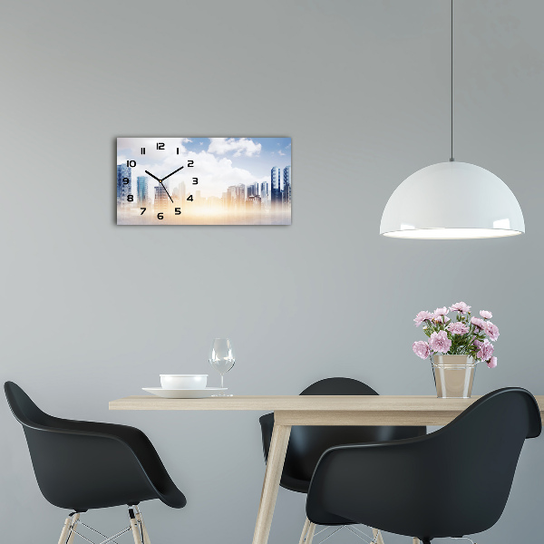 Horloge horizontale en verre Gratte-ciel