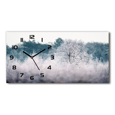 Horloge horizontale en verre Arbres en hiver
