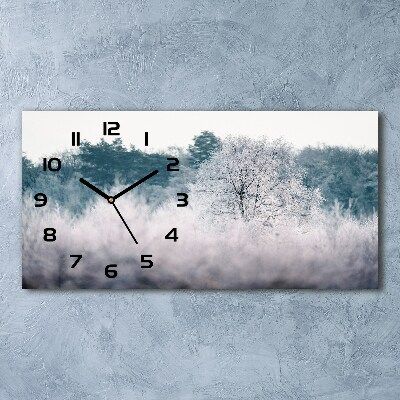 Horloge horizontale en verre Arbres en hiver