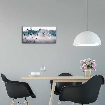 Horloge horizontale en verre Arbres en hiver