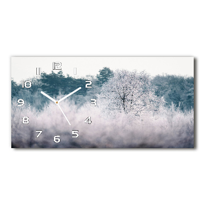 Horloge horizontale en verre Arbres en hiver
