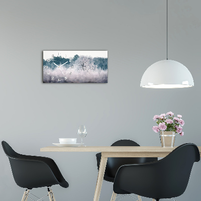 Horloge horizontale en verre Arbres en hiver