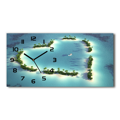 Horloge rectangulaire horizontale Îles en forme de cœur