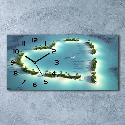 Horloge rectangulaire horizontale Îles en forme de cœur