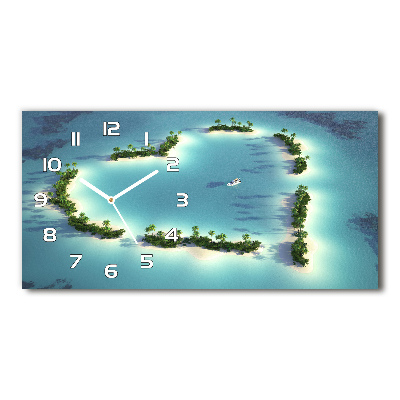 Horloge rectangulaire horizontale Îles en forme de cœur